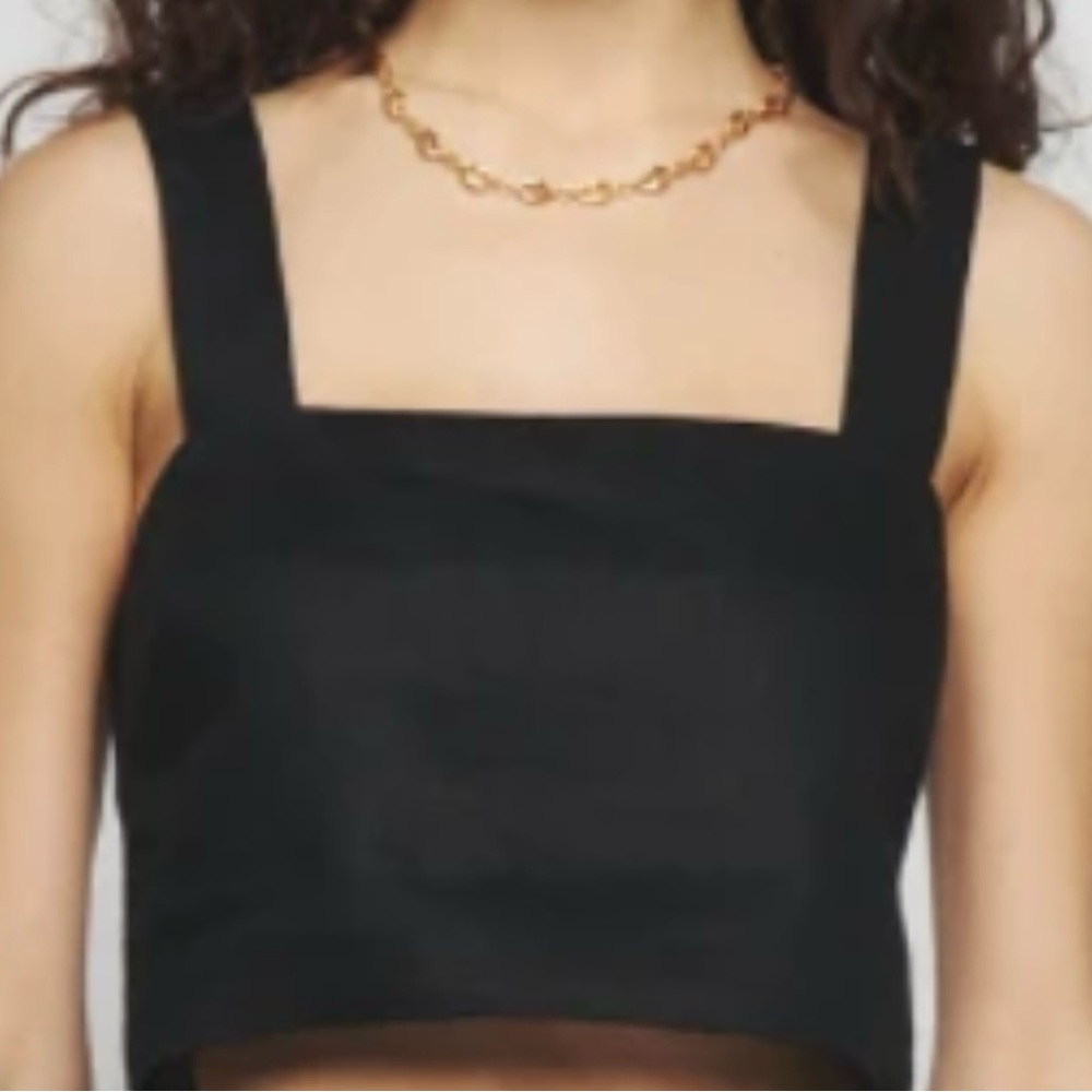 Primrose Pant Set Black Square Neck Crop Top and Pant Set NWT